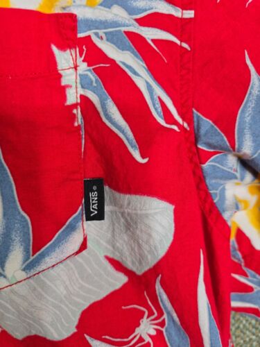 Camicia Vans ragazzo XL hawaiana vestibilità classica rossa con bottoni manica corta - Foto 2 di 11