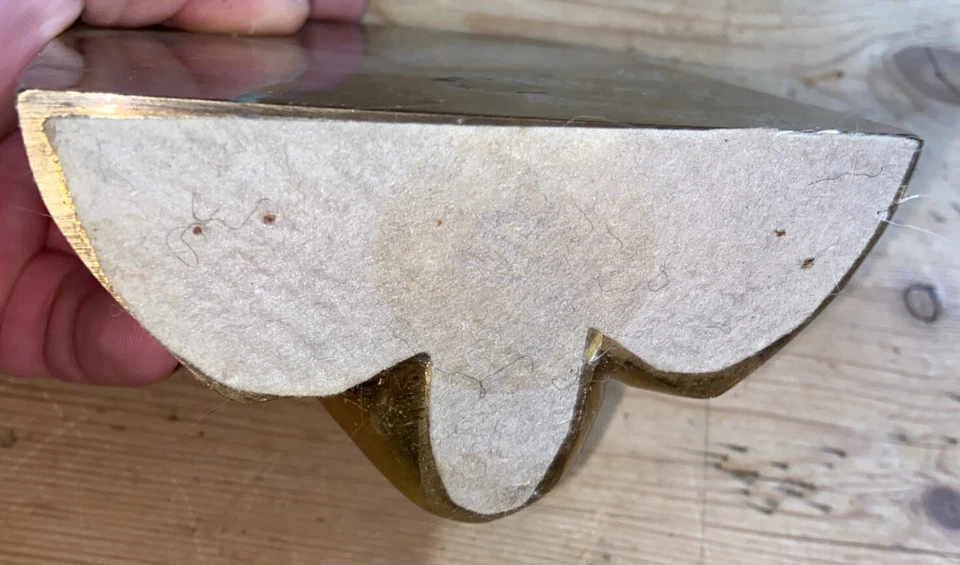 Extremo de libro azteca pesado de latón macizo vintage 1 pieza o tope de puerta como está Foto 4 de 4