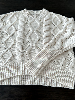 Silverflint Chunky Knit Oversized Textured Sweater S Cream (GR170)