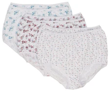 Full Coverage Panty Floral Print 6 Pack (100% Cotton) by Teri lingerie