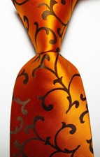 New Classic Paisley Gold Black JACQUARD WOVEN 100 Silk Men's Tie Necktie