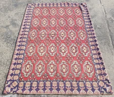 Vintage Hand Woven Traditional Kashmiri Multicolor Kilim Rug Carpet 180x120 cm