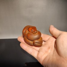 Collectible Statues and Ornaments Boxwood Wooden Snake Sculpture Home Decor Gift