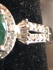 Emerald and Zircon Ring, Platinum over Sterling Silver  — photo 4