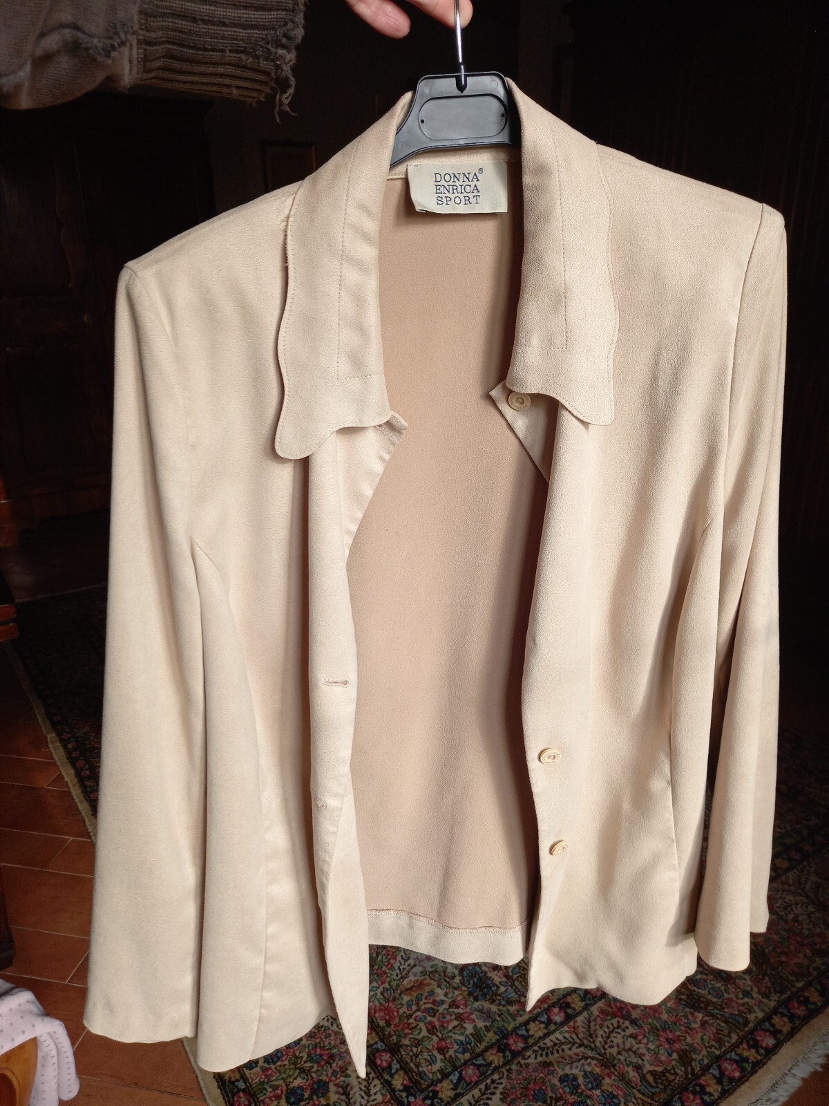 97% POLYESTER VISCOSE LIGHT BEIGE LIGHTWEIGHT JAC… - image 1