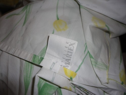 VINTAGE MARTEX ATELIER JULIANA TULIPS YELLOW GREEN FLORAL (3P) TWIN SHEET SET - Picture 9 of 12