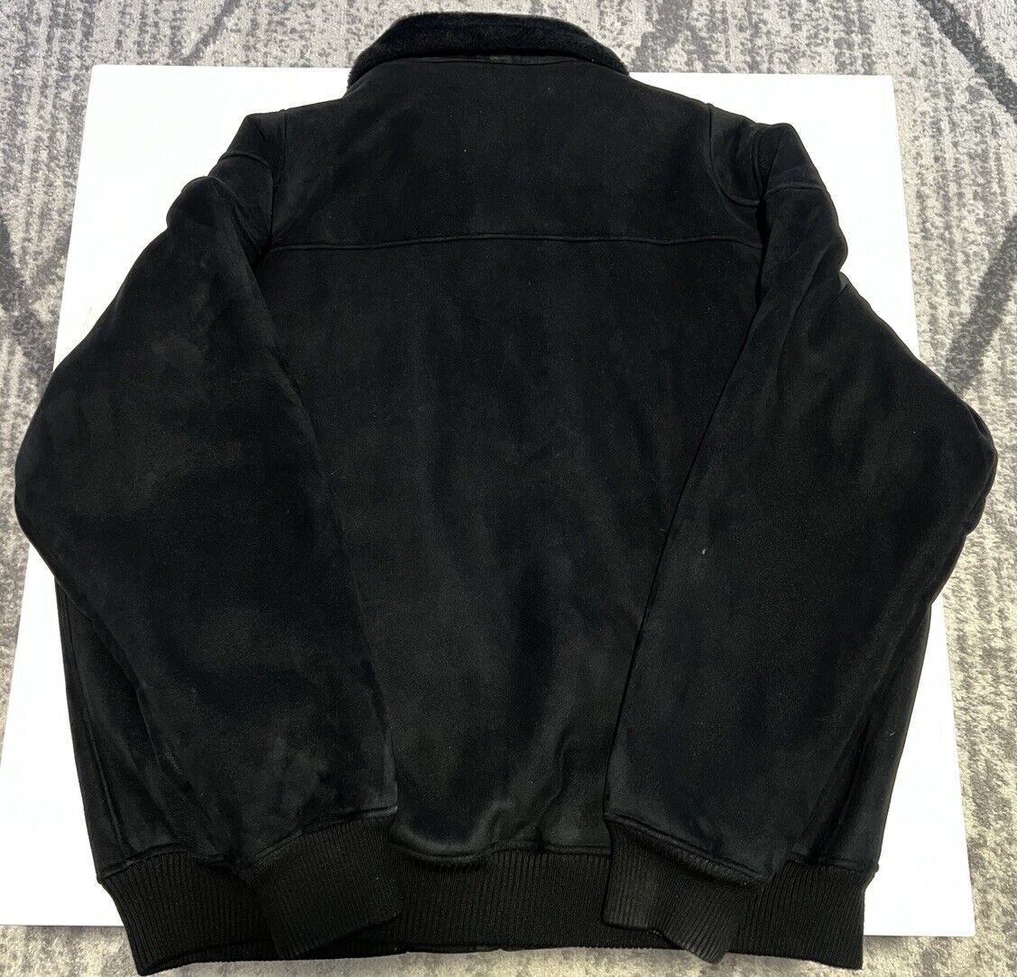 Sean John Suede bomber jacket vintage with faux fur XXL Sean John Suede bomber jacket vintage with faux fur XXL