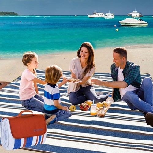 Coperta Spiaggia Pieghevole 80’’x80’’ – Leggera, Impermeabile, Perfetta per Esterno - Foto 3 di 10