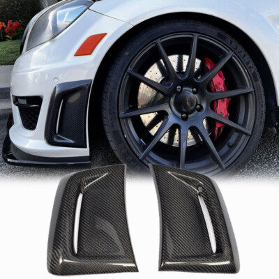 REAL CARBON Front Bumper Side Air Vent Cover Fit For MB W204 C63