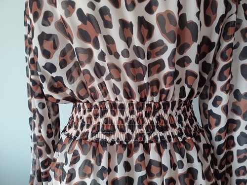 MADE IN ITALY Leopard Print Long Kaftan Beach Dress Cover Up Size UK 8 - Picture 12 of 19