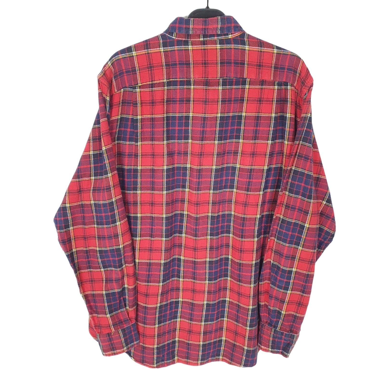 TOMMY HILFIGER Red Check Shirt Flannel Overshirt Long Sleeve Casual Mens L image 3