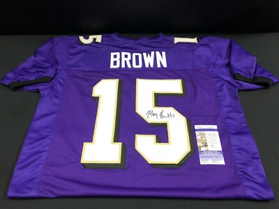 MARQUISE BROWN BALTIMORE RAVENS SIGNED PURPLE CUSTOM JERSEY JSA COA SD62603 