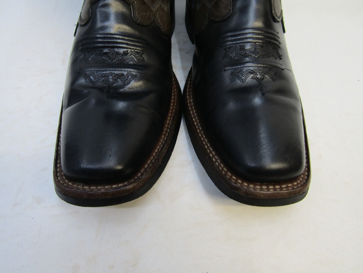 Montero Mens Size 9 D Blue Black Leather Cowboy Western Boots Montero Men main image 3