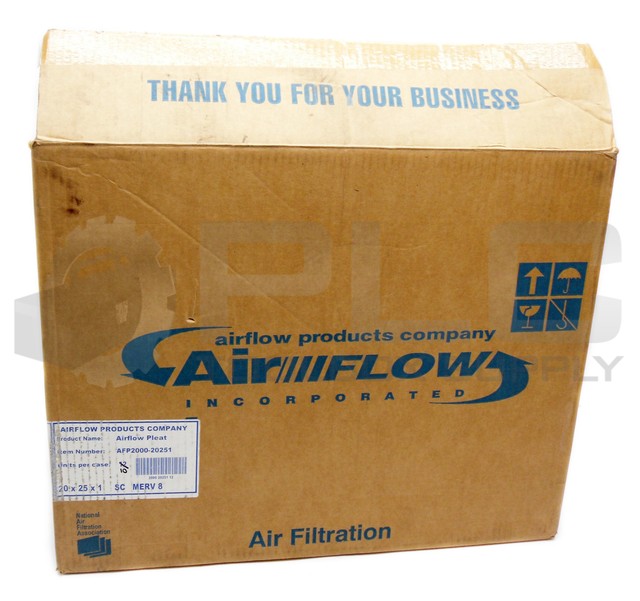 BOX OF 10 NEW AIRFLOW AFP200020251 PLEATED AIR FILTER 20X25X1 MERV 8 eBay
