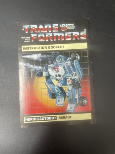 Vintage Transformers G1 AUTOBOT MIRAGE Instruction Booklet Original 1985