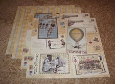 Creative Imaginations 12x12 Single Sided Papers(4) ~ Sonnets Parisian Postcards