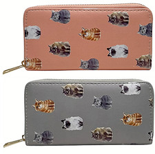 Cats print Purse Wallet zipped multi compartment novelty Cat lady Cat lover gift