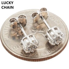 925 STERLING SILVER BLING OUT BABY FLOWER STUD EARRING 6mm