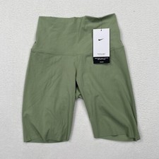 NIKE Zenvy Women's Gentle-Support High-Waisted 8" Biker Shorts Size XS Green