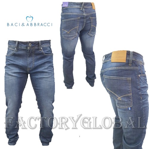 JEANS UOMO Baci \u0026 Abbracci 5 TASCHE REGULAR LEGGERMENTE ELASTICO COMODO  46/58 | eBay