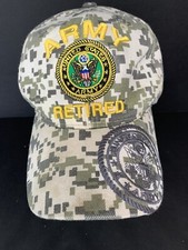 US Army Retired Embroidered Camouflage Adjustable Cap Hat