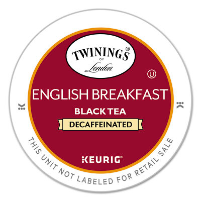 TWININGS English Breakfast Decaffeinated Tea K-Cups, 24/Box