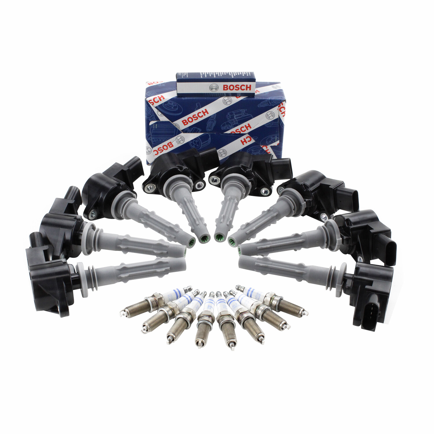 Bosch 8 Ignition Coils and 8 Platinum Spark Plugs Kit For Mercedes C216 W221