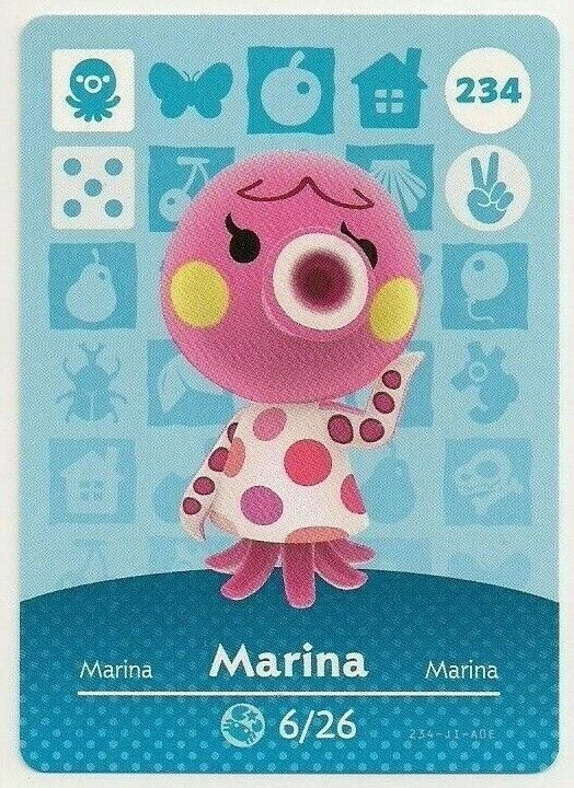 Animal Crossing amiibo Card Marina 234 Series 3 Octopus New Horizons Authentic