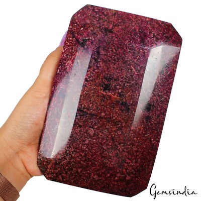 1.8Kilo Natural Dark Red Ruby Octagon Cut Huge Earth Mined Museum Grade Gemstone