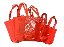 New Lululemon Small & Large Reusable Shopping Bags Set of 5 Red White