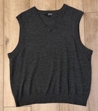 Murano Sweater Vest 100 Extra Fine Merino Wool-Men's L-Charcoal Gray-Preppy