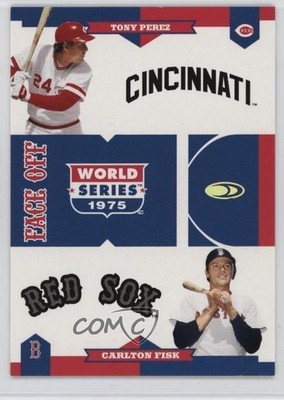 2004 Donruss World Series Face Off /500 Tony Perez Carlton Fisk #FO-19 HOF tw0