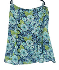 Sag Harbor 16 Petite Floral Skirt Flowy A-Line Lined Midi Fairy Cottagecore