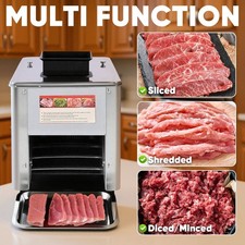 Commercial Meat Cutting Machine 220V 850W Cutter Stainless Steel Slicer UK