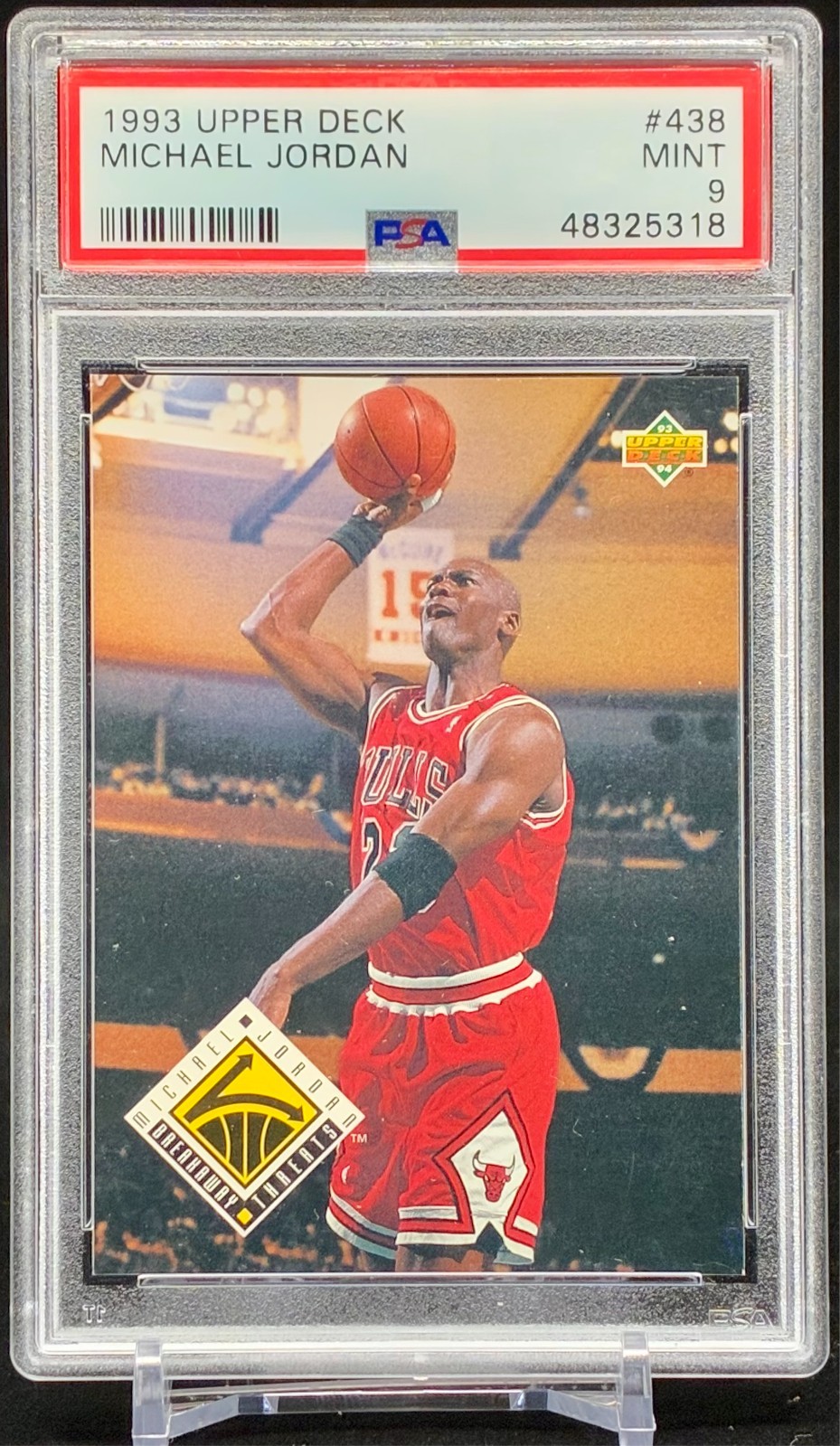 1993 Upper Deck 'Breakaway Threats' Michael Jordan #438 Chicago Bulls PSA 9 MINT