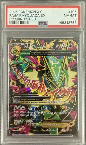 M Rayquaza Ex #105/108 - 2015 Pokemon Xy Roaring Skies - PSA 8 - Graded In 2026