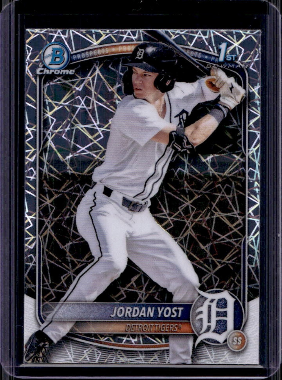 2025 Bowman Draft Jordan Yost Chrome Lazer Refractor 1st #BDC-162 Tigers