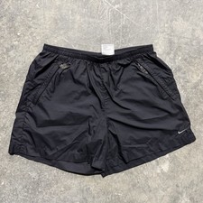 Nike VTG 2002 Running Shorts Black Lined Sportswear Gym Y2K S 2000s