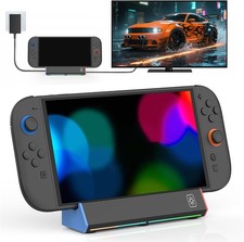 Dock Station for Switch 2 Portable TV Dock with HDMI USB Type-C Port RGB LED