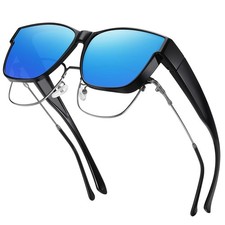 Polarized Sunglasses Fit Over Glasses for Men Women, Oversized Square Sun Gla...