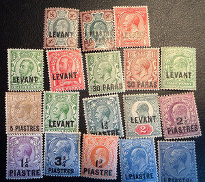 Great Britain Offices Abroad Levant Piastres Paras Stamps Collection Lot 18 MLH