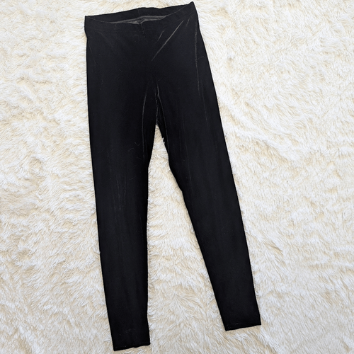 Leggings a vita alta in velluto Blackmilk nero latte vita alta Y2K pantaloni in velluto gotico - Foto 5 di 13