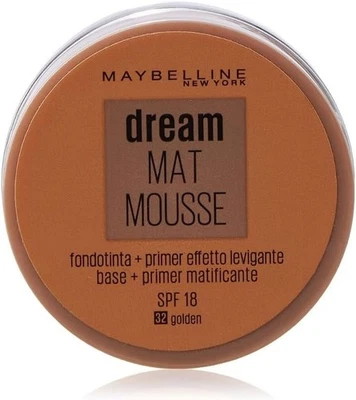 Fond De Teint Dream Matte Mousse 32 Golden SPF 18 Maybelline - Photo 1/2