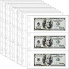 35-Page Money Binder Refill Sheets - 3-Pocket Dollar Bill Sleeves for Collectors