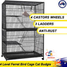 4 Level Ferret Bird Cage Cat Budgie Hamster Rat Large Cages On Wheels Pet Aviary