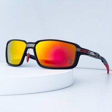 Oakley Carbon Prime OO6021 Sunglasses Black Frame Ruby Lens Red Arm
