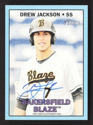 2016 Topps Heritage Minor League Drew Jackson Real One Auto Blue /50 TV2738