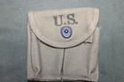 US Military Issue WW2 M1 Carbine Ammo Magazine Stock Belt Pouch Khaki Canvas J50