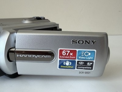Rare Sony DCR-SR21 Silver 67X Optical Zoom 80GB HDD Handycam