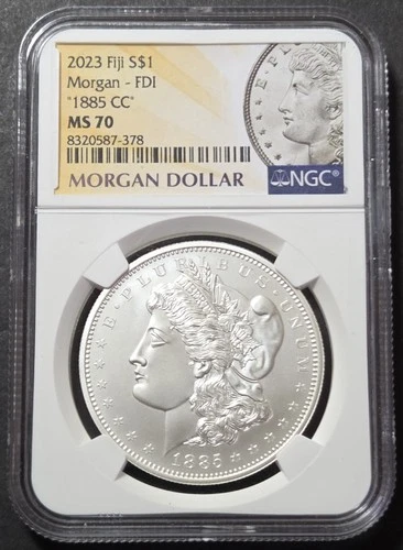 2023 Fiji Morgan Dollar, “1885-CC” NGC MS70